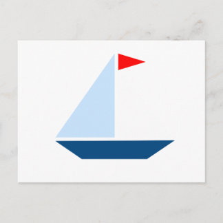 Red Flag Sail Boat Postcard