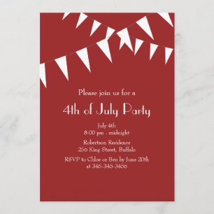 Red Flags 4th of July Party Invitation
