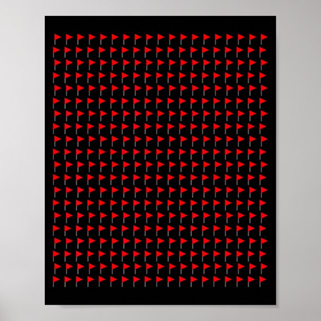 Red Flags Meme Lover Trendy Funny Social  Poster (Front)