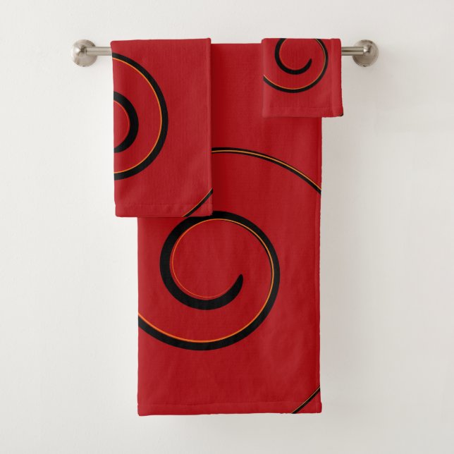 Red Flair Bathroom Set (Insitu)