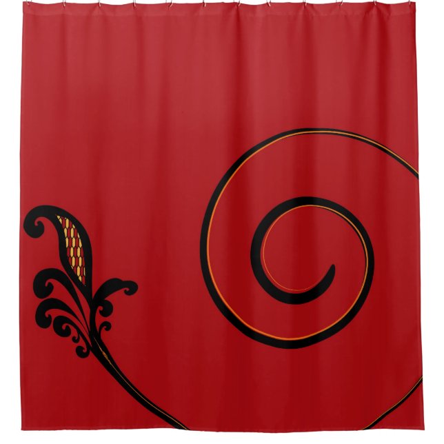 Red Flair Shower Curtain (Front)