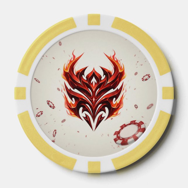 Red flam Arena: Inspired Poker Chip Design (Front)