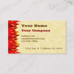 Red Flames BQ Custom Western Carte de visite