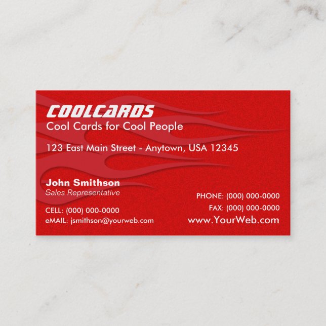 Red Flames Business Card (Front)