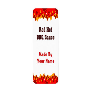 Red Flames Custom Hot Sauce Canne Étiquettes Petit