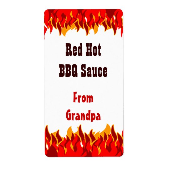 Red Flames Custom Hot Sauce Canning Labels