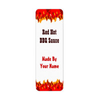 Red Flames Custom Hot Sauce Canning Labels Small