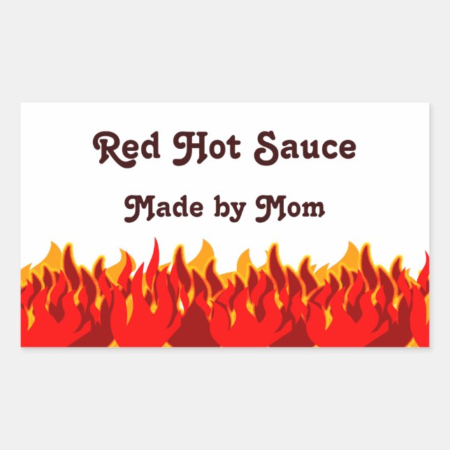 Red Flames Custom Jar or Canning Labels (Front)