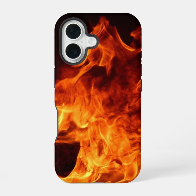 Red Flames iPhone 16 Case (Back)