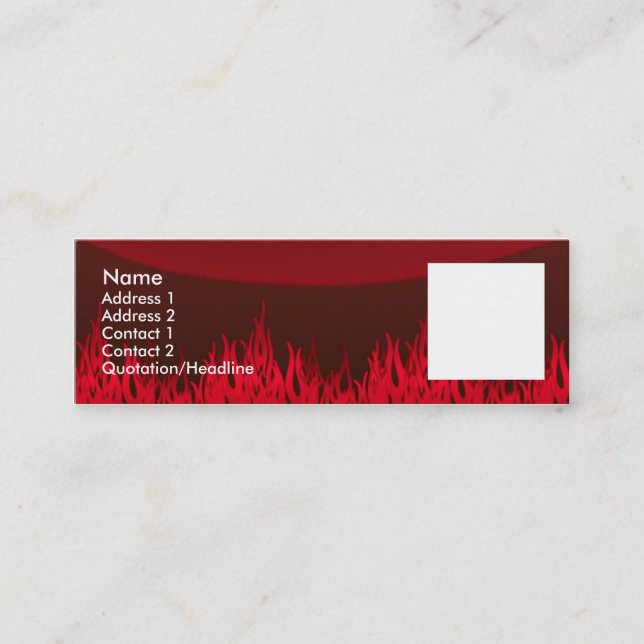 Red Flames Mini Business Card (Front)