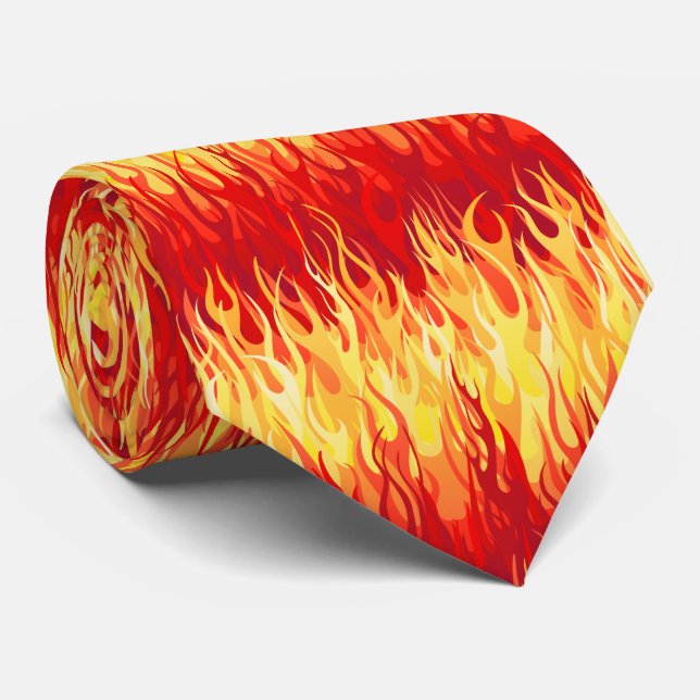Red Flames Pattern – Hot Rod Tie (Rolled)