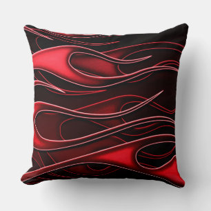 Red Flames Throw Pillow