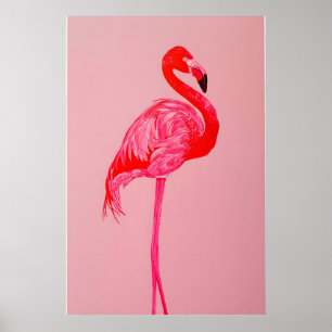 Red Flamingo Art Print Museum-Quality Matte Paper