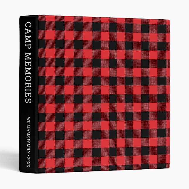 Red Flannel Buffalo Check | Camp Memories Binder (Front/Spine)