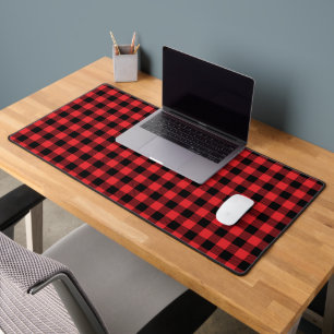 Red Flannel Buffalo Check Pattern Desk Mat