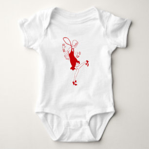 red flapper girl baby bodysuit