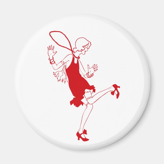 red flapper girl magnet (Front)