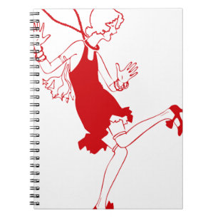 red flapper girl notebook