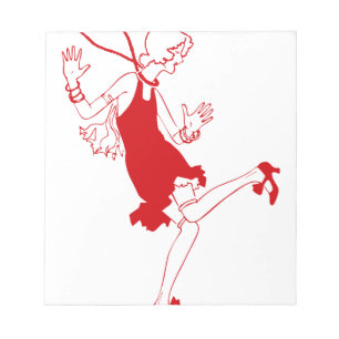 red flapper girl notepad