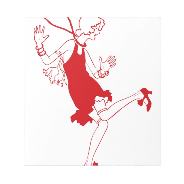 red flapper girl notepad (Front)