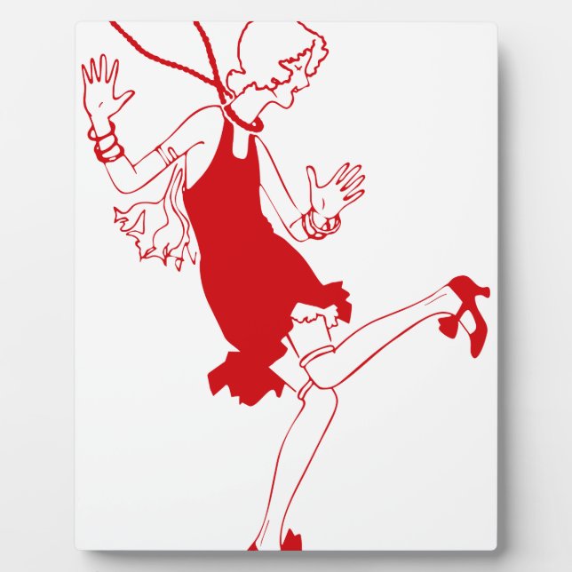 red flapper girl plaque (Front)