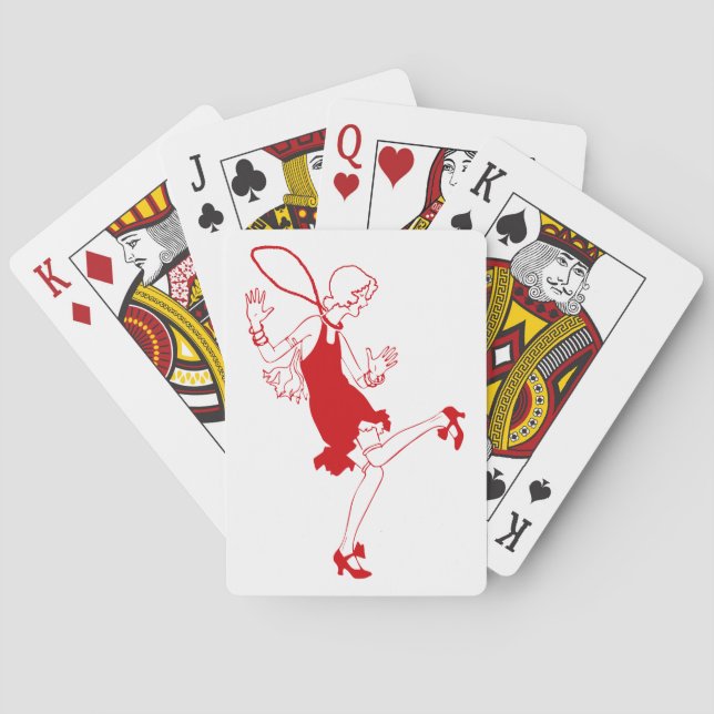 red flapper girl playing cards (Back)