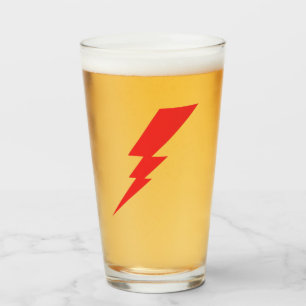 Red Flash Lightning Bolt Glass