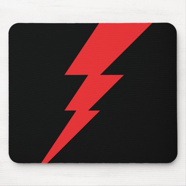 Red Flash Lightning Bolt Mouse Pad (Front)
