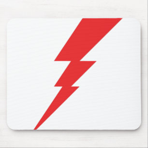 Red Flash Lightning Bolt Mouse Pad