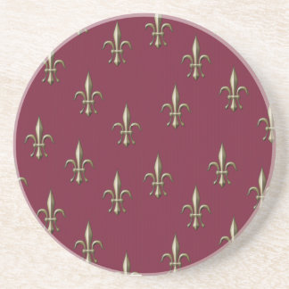 Red Fleur de Lis Coaster