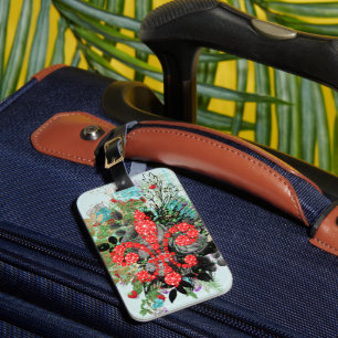 Red Fleur de Lis Luggage Tag