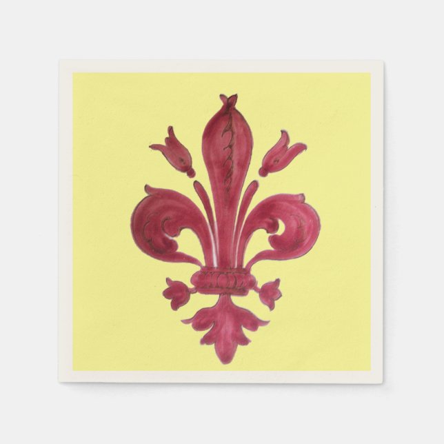 RED FLEUR DE LIS  NAPKIN (Front)