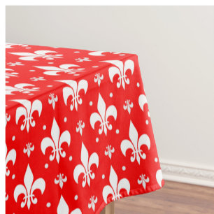 Red Fleur-de-lis Pattern Design Tablecloth