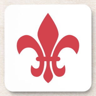 Red Fleur de Lys Coaster