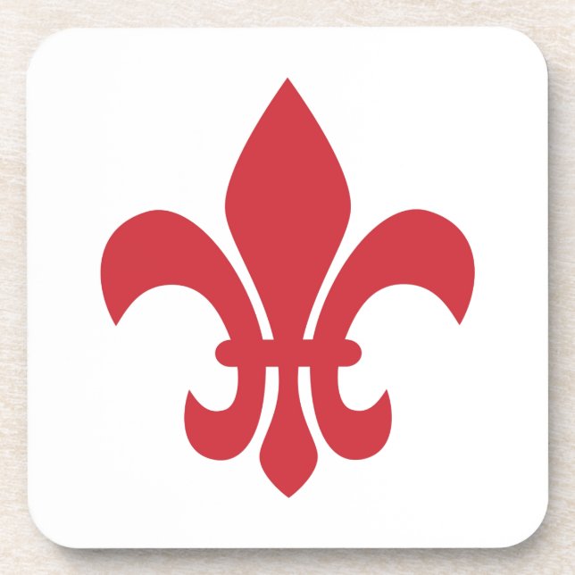 Red Fleur de Lys Coaster (Front)