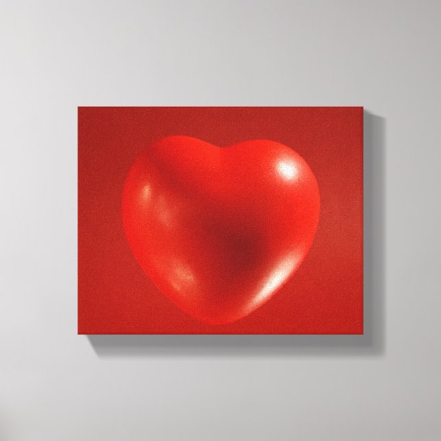 Red Floating Heart Wrapped Canvas (Front)