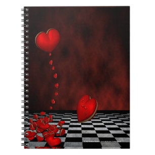 Red Floating Hearts Notebook