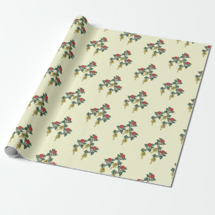 Red Flora Wrapping Paper