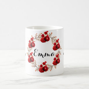 Red Floral bouquet in the blooming garden Coffee Mug