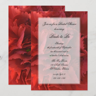 Red Floral Bridal Shower Invitation