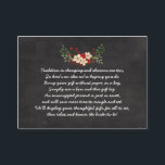 Red Floral Chalkboard No wrap insert bridal shower<br><div class="desc">I love this idea!  A "no wrap" shower means the guests bring their gift(s) unwrapped and then the hostess displays them on a table with tags or stickers provided.  It saves time and money!   Custom colours available upon request (contact the designer.)</div>