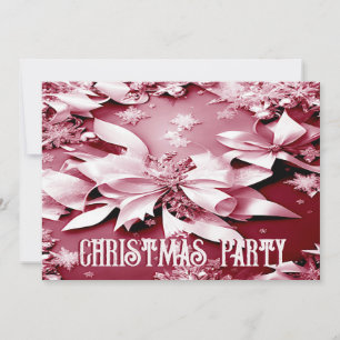 Red Floral Christmas Holiday Party Invitation