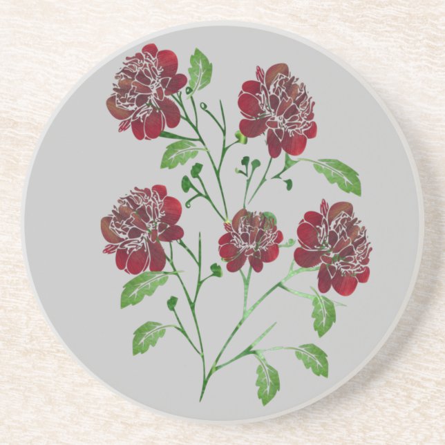 Red Floral Coaster (Front)