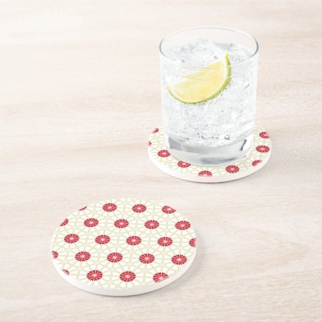 Red Floral  Coaster (Side)