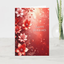 Red Floral Festive Holiday
