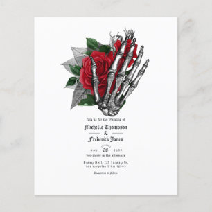 Red Floral Gothic Wedding Flyer