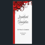 Red Floral Gothic Wedding Program Templates<br><div class="desc">© Sunny Mars Designs- Floral Hibiscus: Red on White Wedding Program Cards - Stylish, beautiful, modern, chic trendy custom wedding program template with gorgeous, classy, elegant white and red, ruby, crimson, maroon or burgundy swirly tropical hibiscus floral design against a customizable white background. Personalize it by adding your wedding party...</div>