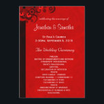 Red Floral Gothic Wedding Program Templates<br><div class="desc">© Sunny Mars Designs - Floral Hibiscus: Red on White Wedding Programs - Classy, pretty, trendy, stylish customizable custom printed wedding program template with white and red, crimson, burgundy, ruby or maroon swirly tropical hibiscus floral design against a customizable white background. Personalize it by adding your wedding party and wedding...</div>