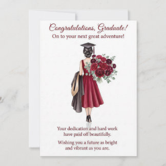 Red Floral Graduation Card Printable | PhD Grad