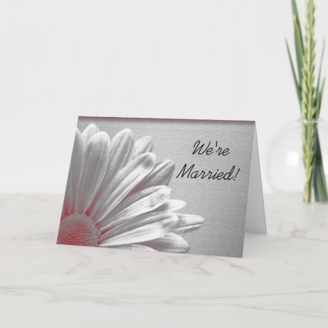 Red Floral Highlights Marriage Announcement (Front)